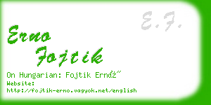 erno fojtik business card